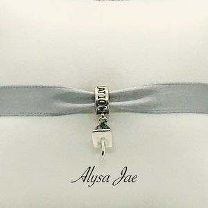 Graduation European Bead, Sterling, Dangle